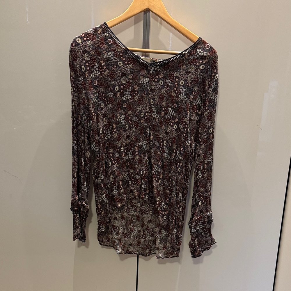 Everleigh Maroon Patterned Long Sleeve Tee